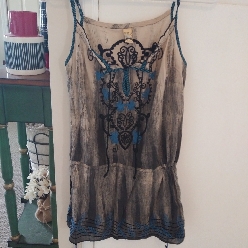 Free people embroidered dyed tunic sz 6